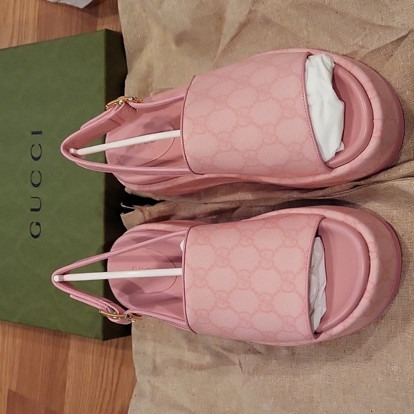 NIB Gucci Platform Slingback Sandal Sz37 - Picture 4 of 9